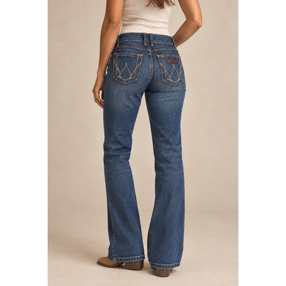 Wrangler Womens Bootcut Jeans Medium Wash 5x30 1009MWZMS Blue Denim